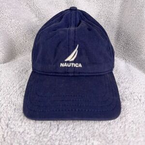 Nautica Mens Baseball Cap Hat Navy Blue Embroidered Adjustable‎